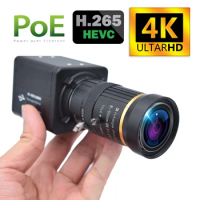 Mini BOX 4K IP Camera POE Sensor Security CCTV Cam H.265 Industry Audio Video Surveillance Hikvision Compatible