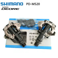 Shimano PD M520 Pedal Mountain Bike Pedal for Deore SLX XT MTB Bicycle Self-locking Lock Feet Bicycle Parts Bike Cycling Parts