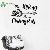 YOYOYU Wall Decal Be Strong And Courageous Quote Joshua Boho Arrow Decals Wall Vinyl Sticker Nursery Bedroom Decoration Y009