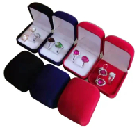 Sale Velvet Ring Storage Box Wedding Jewelry Ring Earrings Display Holder Engagement Ring Case Stud Organizer Packaging Gift Box