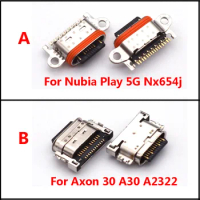 2Pcs USB Charger Dock Port Connector Charging Plug Jack Type C Contact Socket For ZTE Axon 30 A30 A2322 Nubia Play 5G NX651j