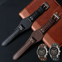 genuine Leather Watch Strap For Fossil CH2564 CH2565 CH2891CH3051 wristband 22mm black brown tray wa