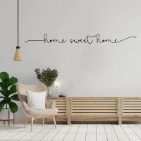 【Wall stickers】 1pc Vinyl Sticker Home Sweet Home Decor Phrase Wall Sticker Art Decal For House Deco