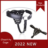 PU Leather Chastity Cage Male Chastity Belt Device 2023 New Chastity Lock Adult Play Toys Gay Sex Toys for Men 18+