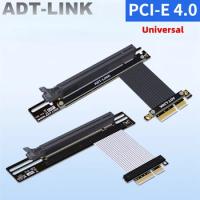64Gbps Black Silver PCI-E 4.0 4X 16X Riser Extension Cable PCI Express PCIe X4 To X16 Riser Extender Adapter Cord 90 Degree GPU