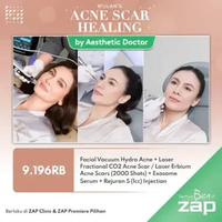 Facial Vacuum Hydro Acne + Laser Fractional CO2 Acne Scar / Laser Erbium Acne Scars (2000 shots) + E