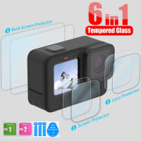 9H Hardness Tempered Glass for GoPro Hero 12 Screen Protectors Sports Camera Front Back Lens Portective Film for GoPro Hero12