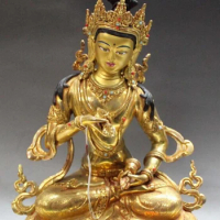 bi001642 15"Tibet Buddhism Bronze 24K Gold Vajradhara Vajrabhairava Goddess Buddha Statue