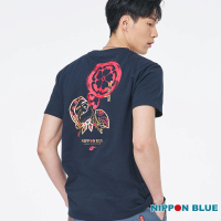 【BLUE WAY】男裝 火男家徽 短袖 上衣-日本藍