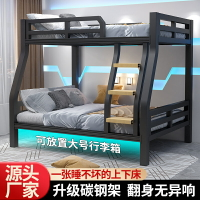 上下鋪鐵床高低床電競酒店雙層床鐵藝床雙人床員工學生宿舍高架床