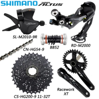 SHIMANO ALTUS M2000 9 Speed Groupset Derailleur for MTB Bike HG200 32T/34T/36T Cassette HG54-9 Chain XT Crankset Bicycle Parts