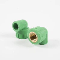Weixing PPR Brass Water Pipe Fittings 1/2\ PPR Internal Thread Elbow Pipe Fittings 3/4\" 25mm Home D