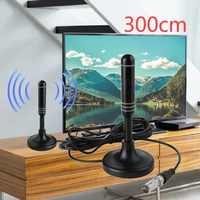 Portable TV Antenna With 3m Coaxial Cable VHF/UHF Quick Response HDTV Digital Antenna DVB-T DVB-T2 DAB Indoor Outdoor Aerial Set