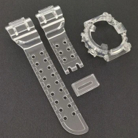 Red Green Blue DW8200 Bezel Ice Transparent Watchband Strap Watch Cover Bracelet Silicone Replacement Wholesale Sample Green