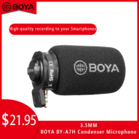 BOYA BY-A7H Condenser Microphone 3.5mm Video Microphone 3.5mm for iPhone Samsung Huawei Youtube Live Show Recording microfono