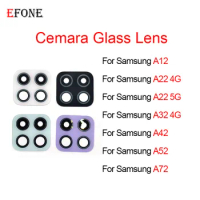 10PCS For Samsung Galaxy A12 A22 A32 A42 A52 A72 4G 5G Rear Back Camera Glass Lens With Glue