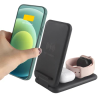 B-13 Foldable 3-in-1 wireless charger Efficient Fast Charge For Samsung Galaxy S20 iPhone 13 Pro Max iWatch Airpods Pro