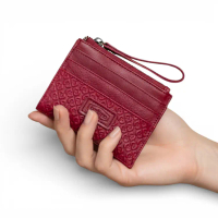 Berliano Leather Mia Wallet - Dompet Wanita Kekinian Dompet Kartu Kulit Sapi Asli Motif Batik