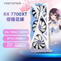 New AMD RX 7700XT 12G Game Graphic card plates placa de Video board gpu nvidia geforce PC Computer not gtx1070ti 960 750 580