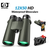 Apexel High Quality Telescope 12X50 Waterproof Camping Binoculars With Universal Mobile Phone Adapter 275Ft/1000yds Long Range