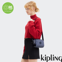 Kipling 立體老花前後加寬收納側背包-ABANU