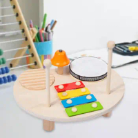 Montessori Music Instruments Toy, Kids Drum Set, Wooden Drum Kits, Educational Sensory Toys, Gifts for Children Boys Girls