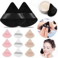 Triangle powder puff, soft sponge, velvet foundation make-up puff, facial makeup, eye contour, cosmetic shadow, washable, 1 piec