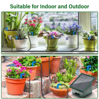 SANON Alat Penyiram Tanaman Otomatis Tenaga Matahari Timer Garden Drip Waterproof BSV-IC003 Cocok un