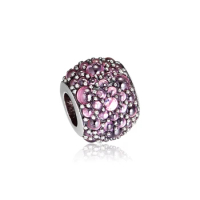CKK 925 Sterling Silver Shimmering Droplets Pink Charms Original Beads Fits For Bracelets &amp; Bangle DIY Jewelry