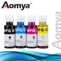 4X100ML Aomya Dye Refill ink Kit for HP 31 32XL GT5810 GT5820 Smart Tank Plus 555 570 655 559 455 457 510 513 536 5539, 4 Bottle