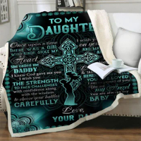 3D To My Daughter Letter From Dad Loves You Soft Fluffy Plush Throw Blankets for Beds Sofa Couch Quilt Nap Cover Home Decoration