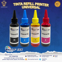 Tinta Printer Wolf Ink Universal Satu Tinta untuk Semua Printer Epson Canon Brother HP, Cetak Lancar