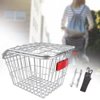 Rear Bike Basket Bicycles Easy Install Iron Wire Portable Bicycle Cargo Rack for Kid Folding Bikes Outdoor Hiking Camping Biking