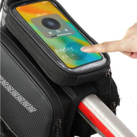 Rainproof Bicycle Bag Touch Screen Cycling Bag Double Sides Top Front Tube Frame MTB Road Bicycle Phone Case Bike Accessories