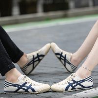 102Heel Two-Way Canvas Shoes Mens and Womens Couple Non-Shoelace Breathable Thin Bottom Onitsuka Tiger Shoes Slip-on Sloth Sneakers