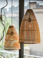 掬涵 竹片手工編織燈罩 設計師創意個性藝術吊飾餐廳民宿裝飾