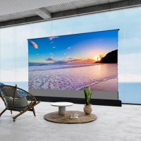 84 inch Electric Floor Rising projector screen ALR Black Crystal Long Throw Ambient Light Rejecting obsidian projection screen