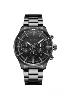 Solvil et Titus Saber Men's Chronograph Quartz Watch in Black Dial and Stainless Steel Bracelet Strap W06-03082-016