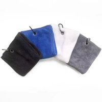 Golf Towel For Bags with Clip Microfiber TowelTri-fold Blue White Black And Gray Gift Men Women