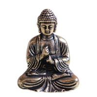 Promotion! 4X Mini Buddha Statue Bronze Buddha Statue Chinese Buddhism Pure Copper Bronze Sakyamuni Buddha Statue