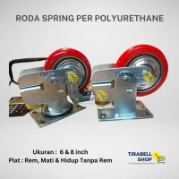 Roda Per Spring Heavy Duty Trolley Pagar Gerobak 6 inch Putar