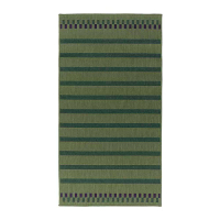 KORSNING 平織地毯 室內/戶外用, 綠色 紫色/條紋, 80x150 公分