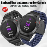 QuickFit 22mm 26mm Carbon Fiber pattern strap For Garmin Fenix 3 3HR/Epix/5 5X Plus/6X 6 Pro/7X 7 Solar Smartwatch Watch Band