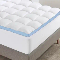 California Design Den Mattress Topper Queen Size, Cooling Plush Pillow-Top Queen Mattress Topper for Bed,Thick Mattress PadCover