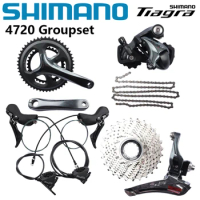 Shimano Tiagra 4720 Full Groupset For Road Bike 2x10s Groupset Hg500-10 Cassette 165mm/170mm/175mm Crankset 4720+4770 Brake Kit