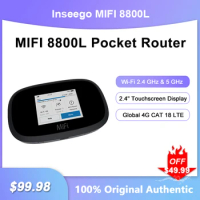 Inseego MIFI 8800L Pocket Router 4G LTE Mobile Hotspot 2.4" Touchscreen Portable Wireless WiFi With Sim Card Slot 4400mahBattery