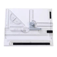 A4 Drawing Board Drafting Table Multifunctional Sliding Ruler Drawing Board Table for Designers Engineers Engineering Students
