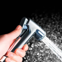 Stainless Steel Chrome Bidet Spray Tap Hygienic Toilet Shower Head Hose Bathroom Flushing Hand-held Booster Spray Gun