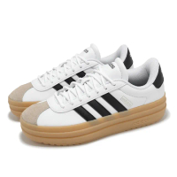 【adidas 愛迪達】休閒鞋 VL Court Bold 女鞋 厚底 增高 白 黑 膠底 復古 愛迪達(IH3083)