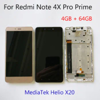 MTK Helio X20 LCD Screen Display + Touch digitizer Assembly With Frame High Quality For Xiaomi redmi note 4X pro prime 4GB 64GB